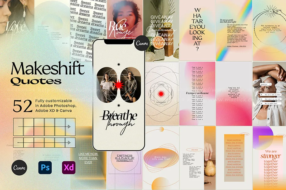 海报图文排版,图文背景,PSD模板