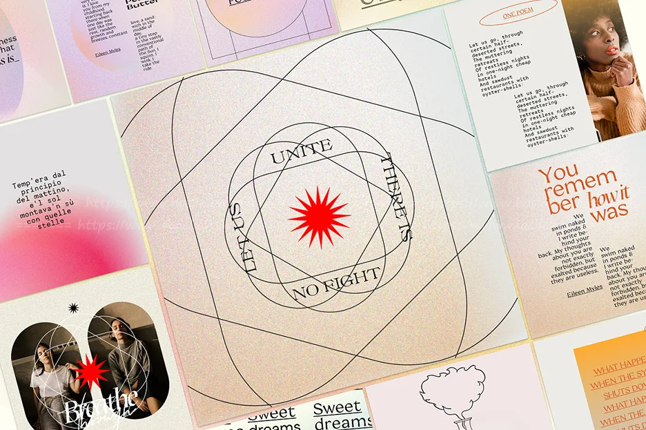 海报图文排版,图文背景,PSD模板